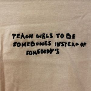 Change long sleeve pink feminist top xxs